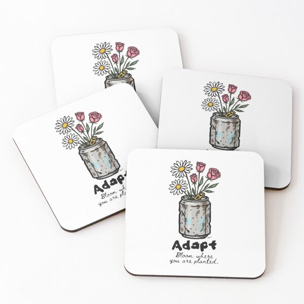 Item preview, Adapt and Bloom — Retro Soda Can Floral Illustration | Bloom Where You Are Planted Quote designed and sold by Colorful-Garden.
