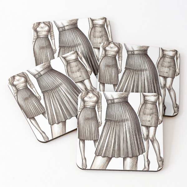 Item preview, Elegant women's skirts in stylish pleated designs and outfits designed and sold by Creative88Art.
