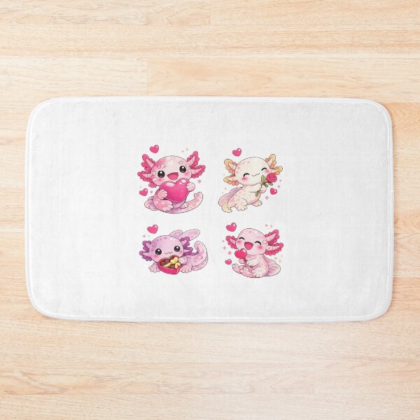 Item preview, Cute Axolotl Valentine Love Set – Kawaii Pink Axolotl Illustration designed and sold by RetroPop23.