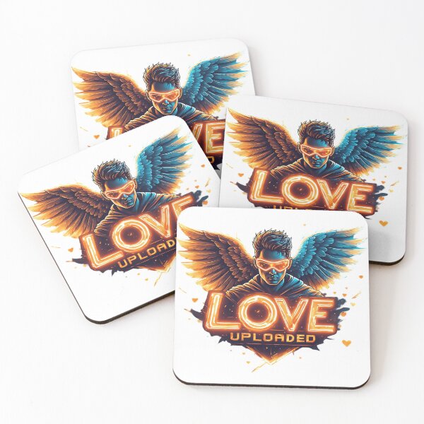 Item preview, Cyberpunk Angel Hero With Glowing Love Sign designed and sold by newvisionart191.
