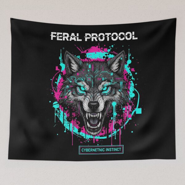 Item preview, Feral Protocol – Cybernetic Instinct Wolf designed and sold by Ekracreatives.