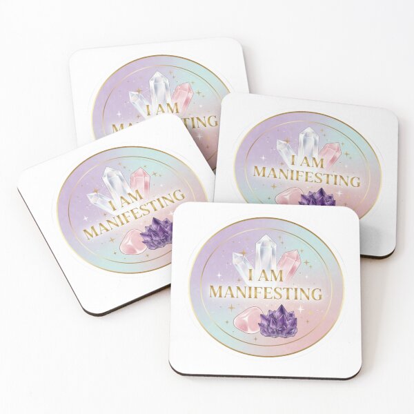 Item preview, Manifesting Sticker - Crystal Healing Law of Attraction Spiritual Gift Manifestation Affirmation designed and sold by RealVibeVault.