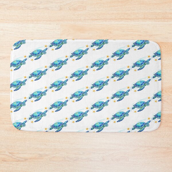 Item preview, Diagonal Swimming Mosaic Sea Turtle with Bubble Trail Watercolor designed and sold by zoughlal.