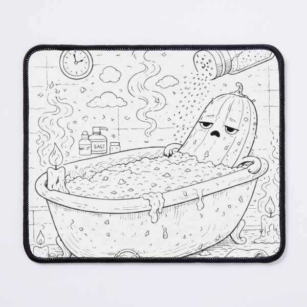 Item preview, Pickle Salt Bath – Spooky Cute Line Art designed and sold by ComedyInkFactor.