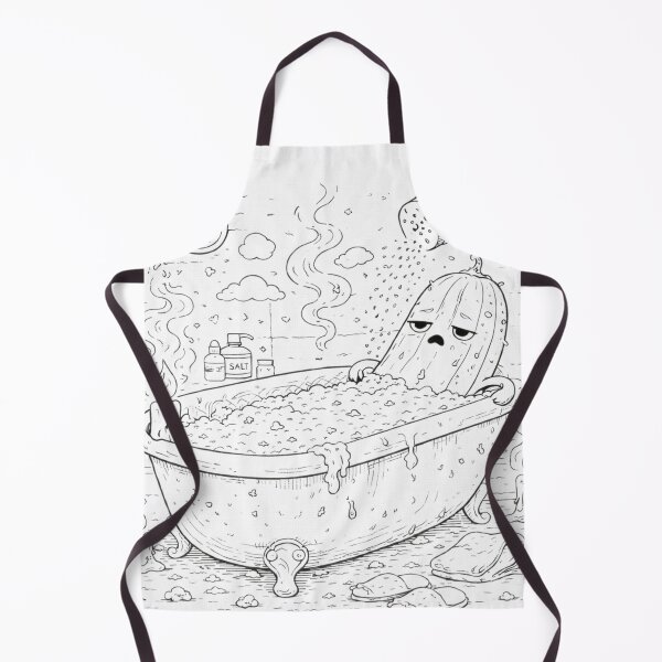 Item preview, Pickle Salt Bath – Spooky Cute Line Art designed and sold by ComedyInkFactor.