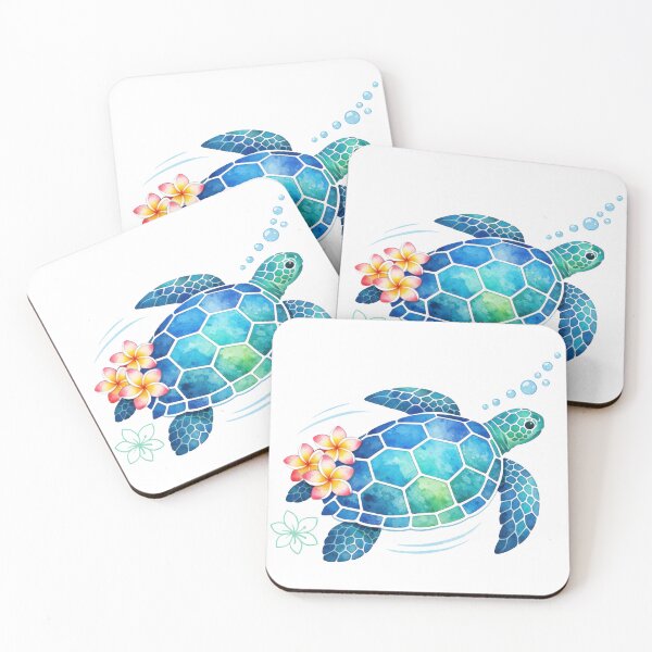 Item preview, Hexagon Mosaic Sea Turtle Stained Glass Look in Ocean Watercolor designed and sold by zoughlal.