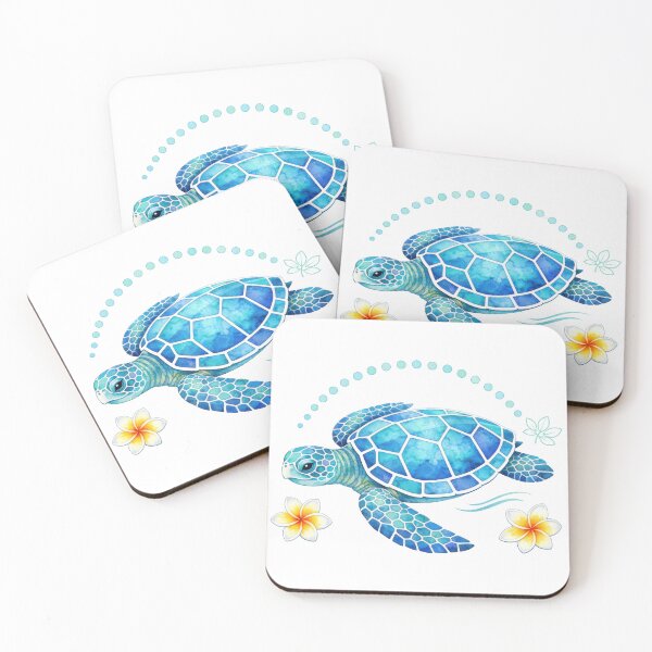 Item preview, Centered Calm Mosaic Sea Turtle with Dotted Bubble Halo Watercolor designed and sold by zoughlal.