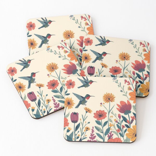 Item preview, Beautiful, colorful hummingbirds among flowers designed and sold by Knock on my door.