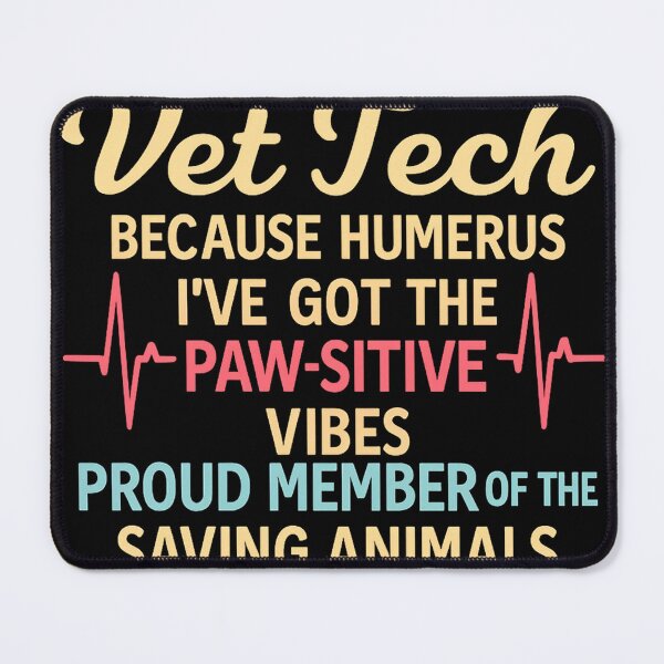 Item preview, Funny Vet Tech Puns - Saving Animals Is My Cardio and Paw-sitive Vibes designed and sold by Trendora Stor.