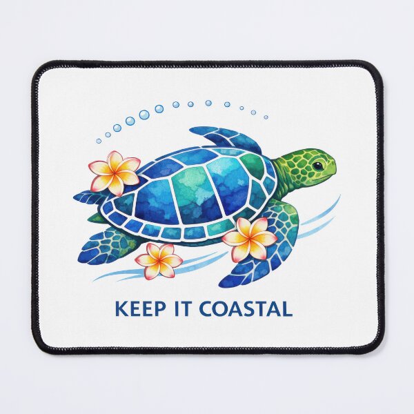 Item preview, Keep It Coastal Mosaic Sea Turtle with Bubble Arc Watercolor designed and sold by zoughlal.