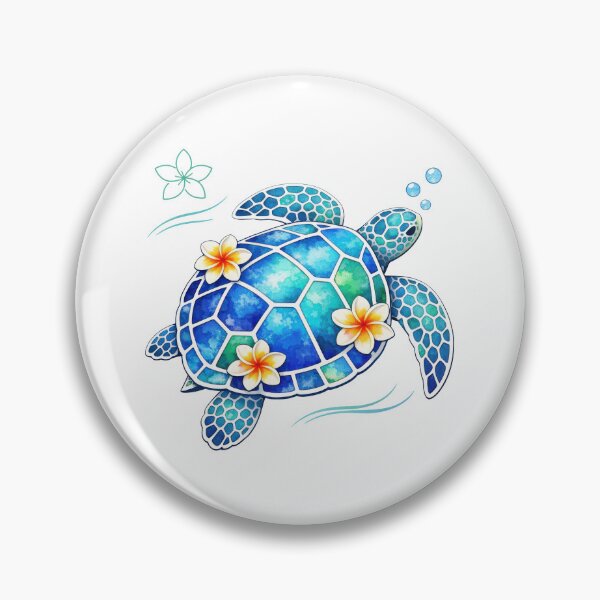 Item preview, Extra White Leading Stained Glass Mosaic Sea Turtle in Teal Watercolor designed and sold by zoughlal.