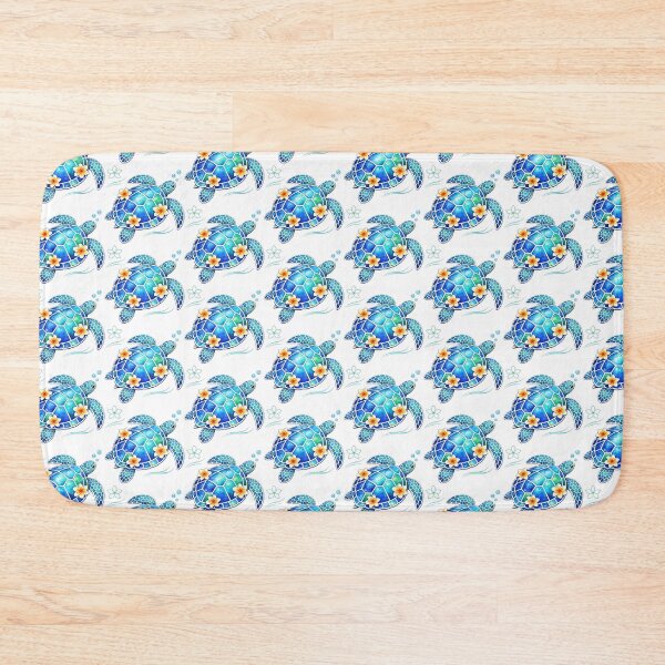 Item preview, Extra White Leading Stained Glass Mosaic Sea Turtle in Teal Watercolor designed and sold by zoughlal.