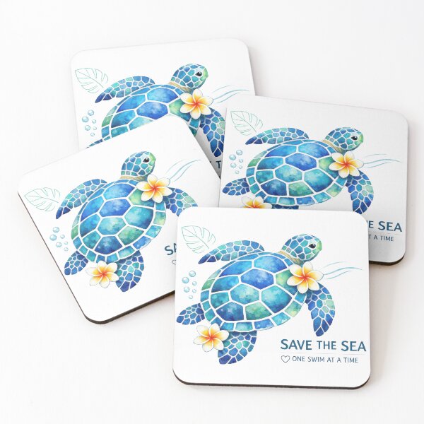 Item preview, Save the Sea One Swim at a Time Mosaic Sea Turtle with Heart Icon designed and sold by zoughlal.