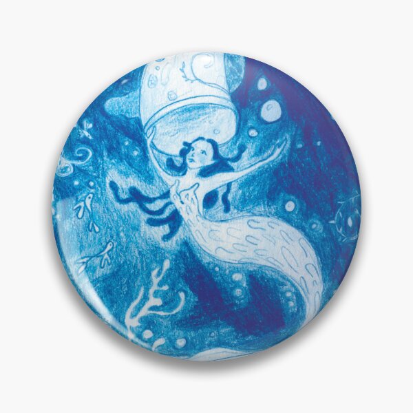 Item preview, Blue Mermaid Ocean Art Deep Sea Siren designed and sold by AmyChaseArt.