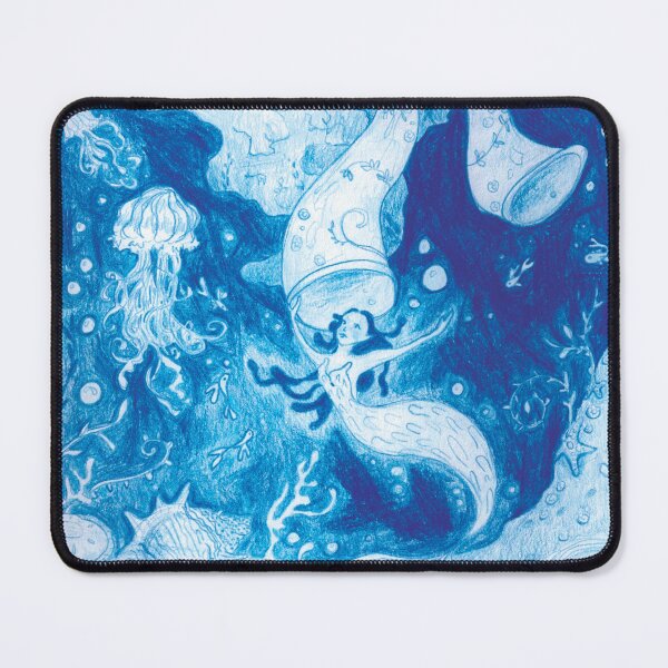 Item preview, Blue Mermaid Ocean Art Deep Sea Siren designed and sold by AmyChaseArt.