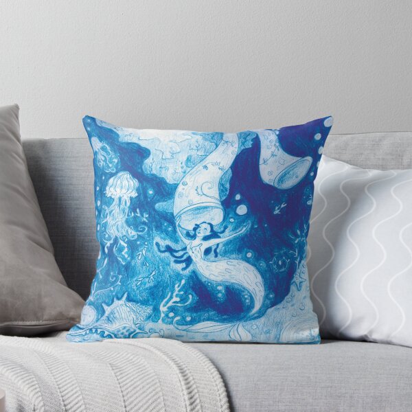 Item preview, Blue Mermaid Ocean Art Deep Sea Siren designed and sold by AmyChaseArt.