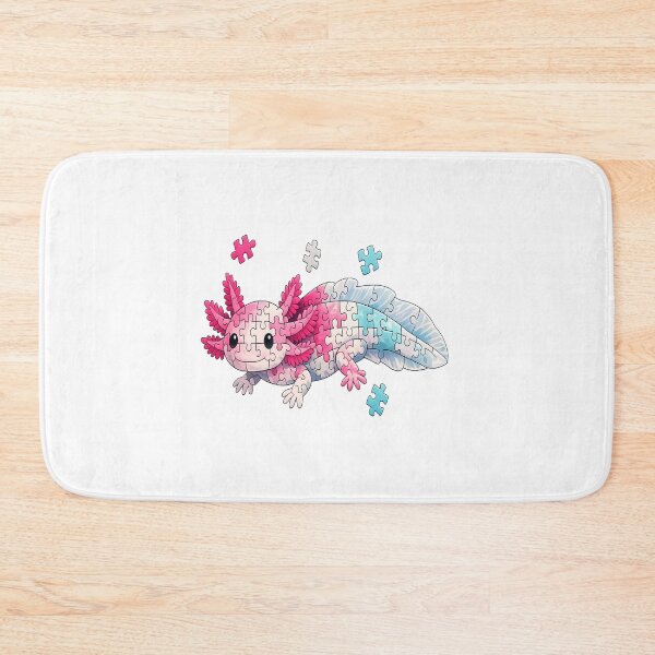 Item preview, Cute Axolotl Puzzle Illustration – Kawaii Axolotl Jigsaw Art designed and sold by RetroPop23.