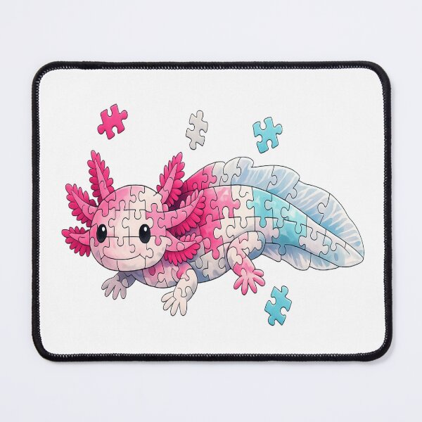 Item preview, Cute Axolotl Puzzle Illustration – Kawaii Axolotl Jigsaw Art designed and sold by RetroPop23.