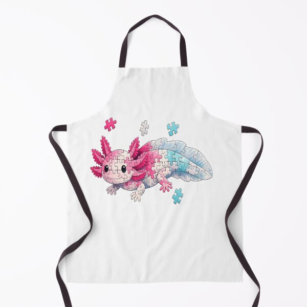 Item preview, Cute Axolotl Puzzle Illustration – Kawaii Axolotl Jigsaw Art designed and sold by RetroPop23.