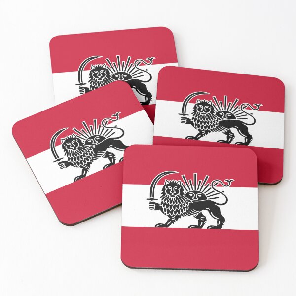 Item preview, Austrian–Iranian Heritage Flag | Lion and Sun Fusion designed and sold by FlagX.