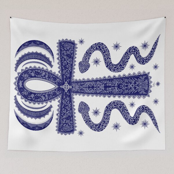 Item preview, Blue Red Ankh Cross — Symbols of Life, Rebirth, Witchcraft & Alchemy designed and sold by MelZahrArt.