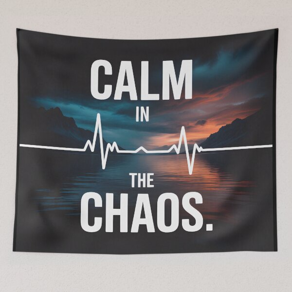 Item preview, Calm in the Chaos Emergency Life EMT Heartbeat designed and sold by FreeFromDefault.
