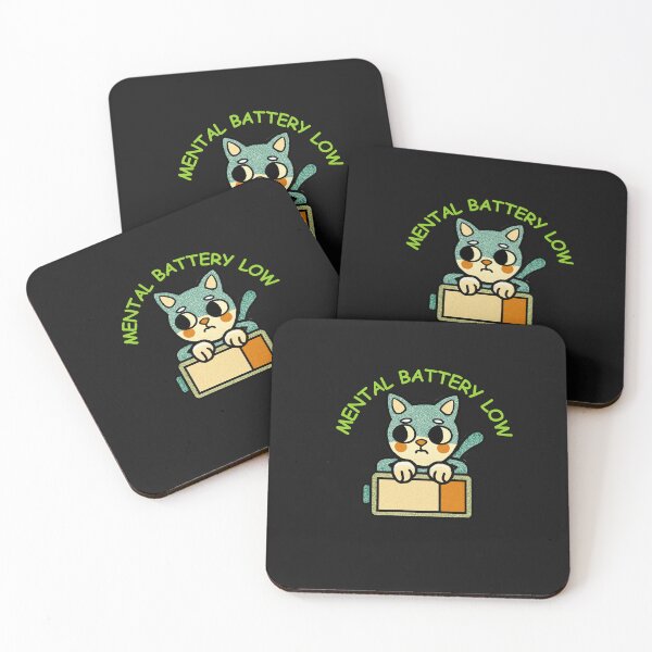 Item preview, Mental Battery Low Cat Design for Burnout Humor, Stress Relief, and Low Energy Days designed and sold by AdicretorDesign.