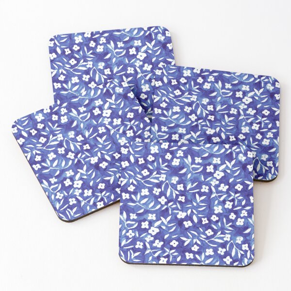 Item preview, Hand painted floral pattern in blue and white designed and sold by SaryandSaff.
