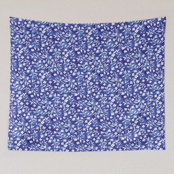 Item preview, Hand painted floral pattern in blue and white designed and sold by SaryandSaff.