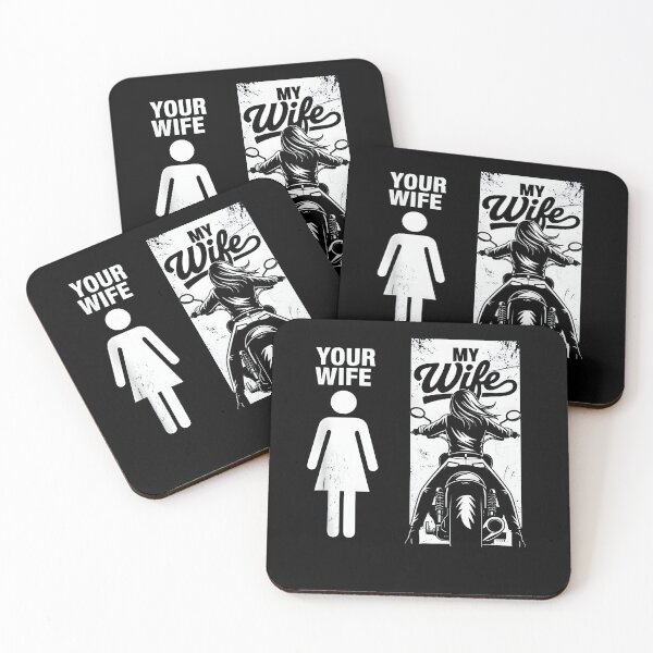 Item preview, Your Wife My Wife Funny Biker Humor Design Badass Motorcycle Wife Illustration Relationship Joke Graphic Tee designed and sold by JoyBoyStudio1.