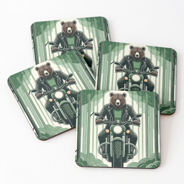 Item preview, Motorcycle Bear – Forest Rebel Character Design designed and sold by Dogandesighn.