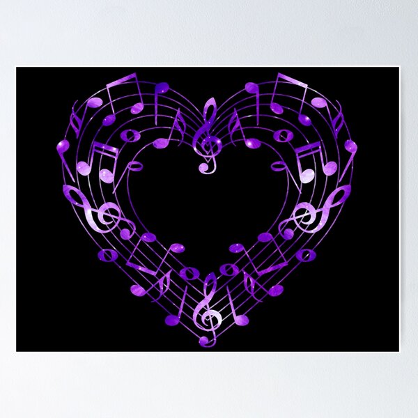 Purple Music Notes Posters for Sale | Redbubble
