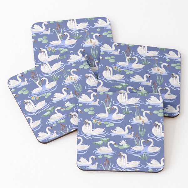Item preview, Swan Lake in Watercolor Pattern designed and sold by andrebalest.art.