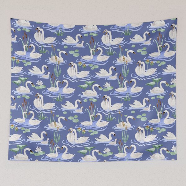 Item preview, Swan Lake in Watercolor Pattern designed and sold by andrebalest.art.