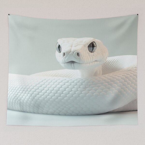 Item preview, White snake on light surface designed and sold by anytka.