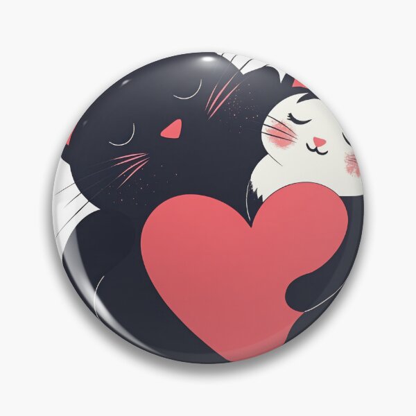 Item preview, Two cats express love with heart designed and sold by anytka.