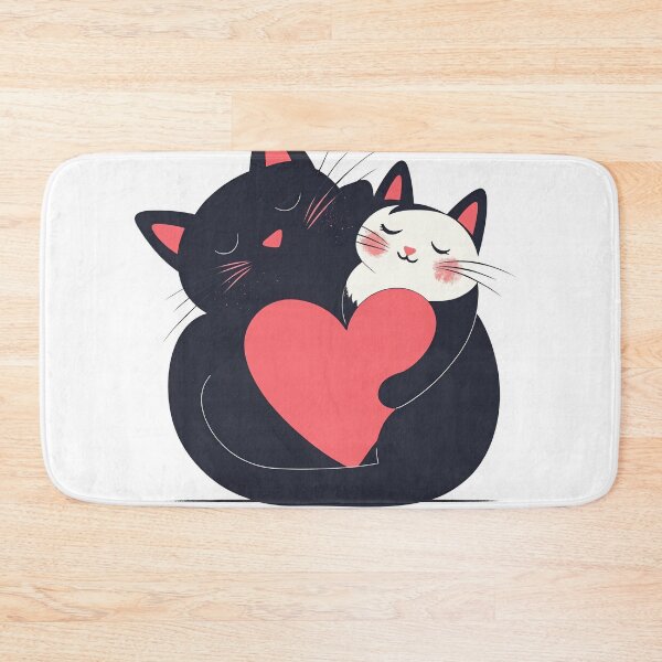 Item preview, Two cats express love with heart designed and sold by anytka.