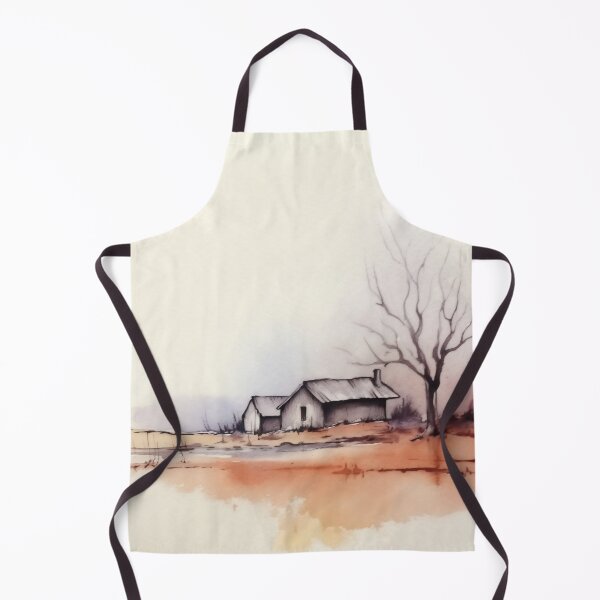 Item preview, A tranquil countryside landscape featuring a rustic farmhouse beside a bare tree and gentle hills during a serene dusk designed and sold by anytka.