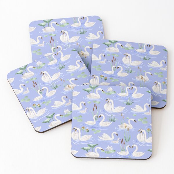 Item preview, Swan Lake in Watercolor Pattern (Light Blue) designed and sold by andrebalest.art.