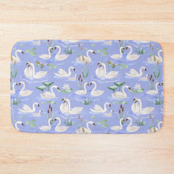Item preview, Swan Lake in Watercolor Pattern (Light Blue) designed and sold by andrebalest.art.