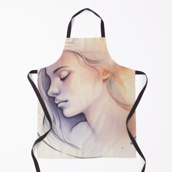 Item preview, Elegant side profile of a woman with long hair in a soft pastel drawing featuring subtle colors and gentle outlines designed and sold by anytka.