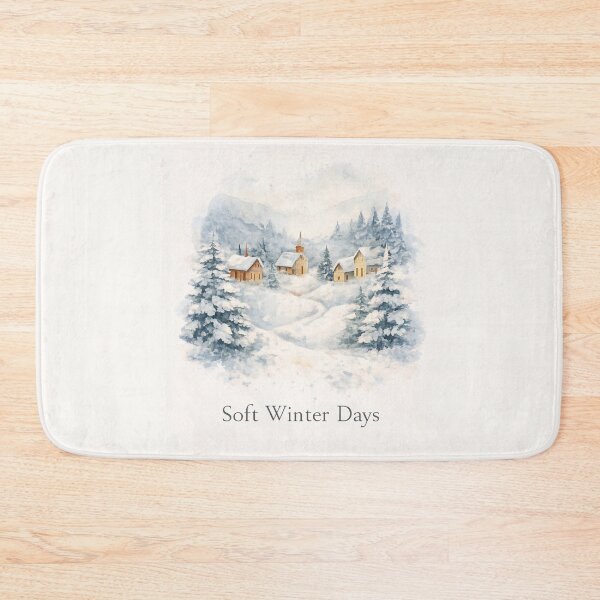Item preview, Soft Winter Days – Cozy Snow Village Watercolor Illustration designed and sold by SidTastic .