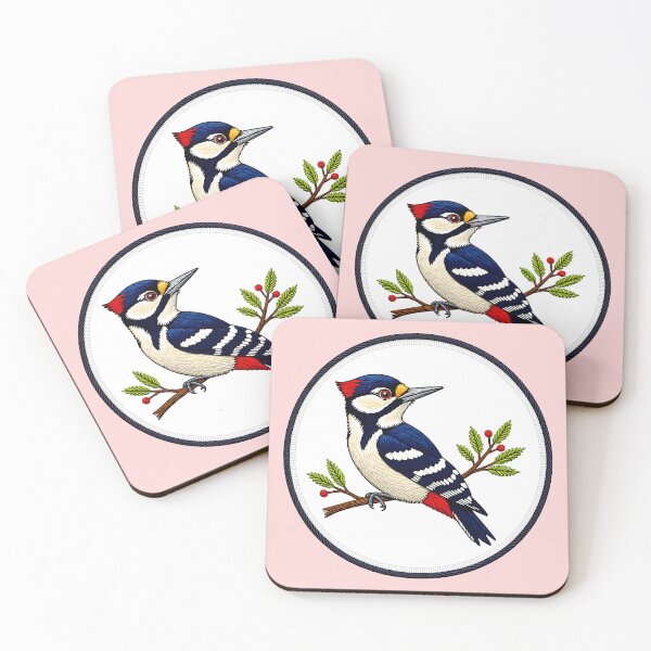 Item preview, Embroidered woodpecker designed and sold by PrintLabStudio.
