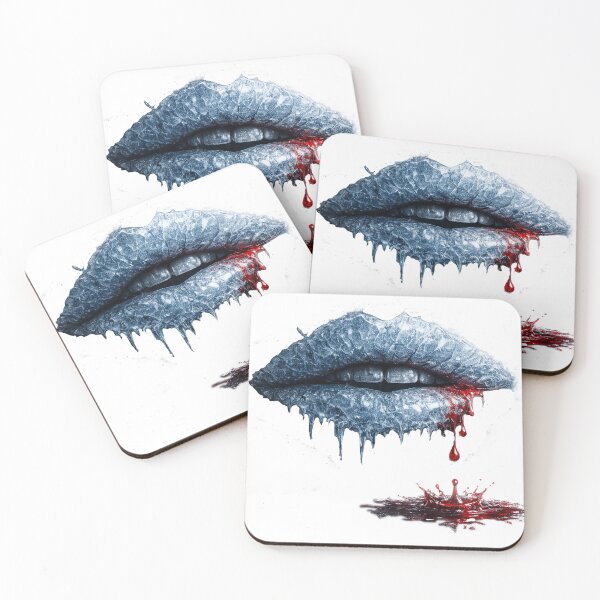 Item preview, Ice Blood Lips – Frozen Crystal Lips with Dripping Blood designed and sold by BoldLineDesign.