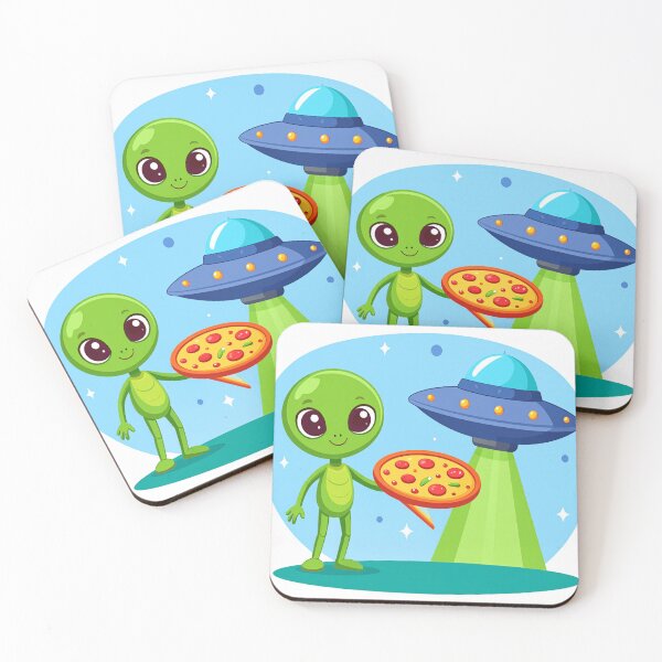 Item preview, Alien Abducting Pizza - Funny Sci-Fi Food designed and sold by ALIXORCA19.