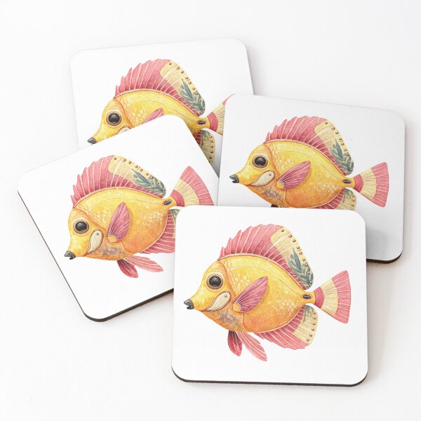 Item preview, Title: Yellow Angelfish Watercolor Illustration - Centropyge heraldi Tropical Fish Art designed and sold by Anastasiia Yurevych.