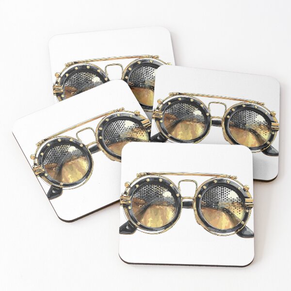 Item preview, Steampunk Aviator Goggles Vintage Retro Cyberpunk Sunglasses Design designed and sold by TheFiradelle.