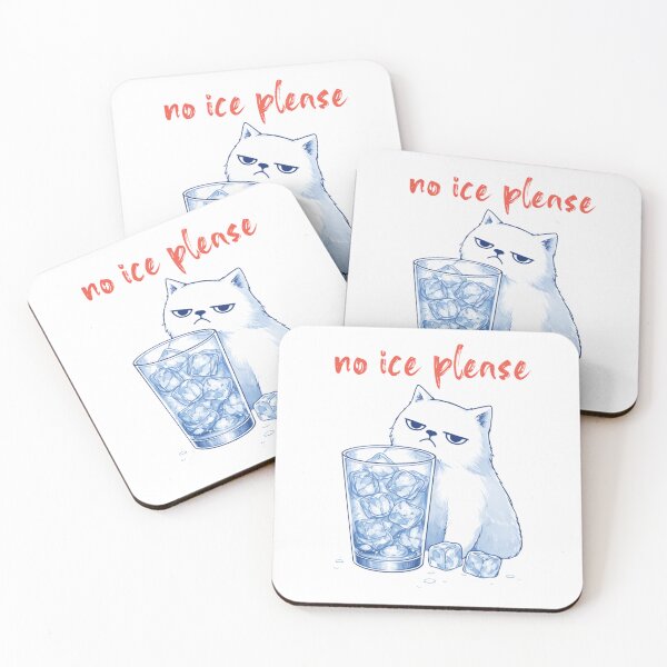 Item preview, No Ice Please Funny Grumpy Cat Design Sarcastic Drink Humor Illustration Cute Cat Meme Graphic Tee designed and sold by JoyBoyStudio1.