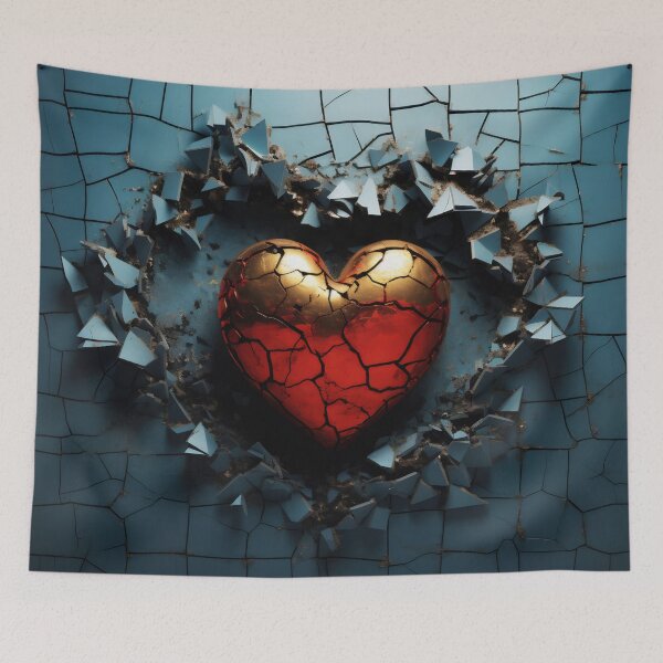 Item preview, Shattered Love: Heart Breaking Through Wall designed and sold by anytka.