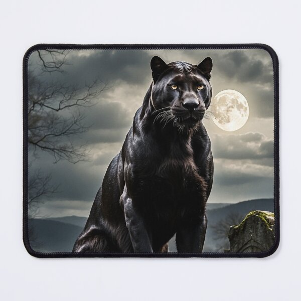 Item preview, dark panther graveyard full moon gothic art designed and sold by Traumrausch.